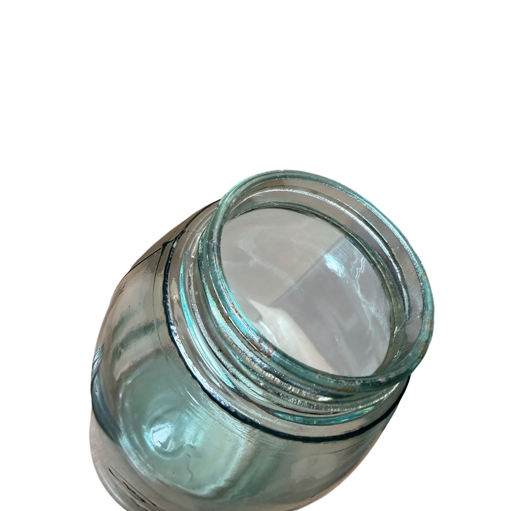 Ball Mason Jar Oil Dispenser Vintage Blue Glass Metal Spout Good Primitive Decor - Picture 6 of 9